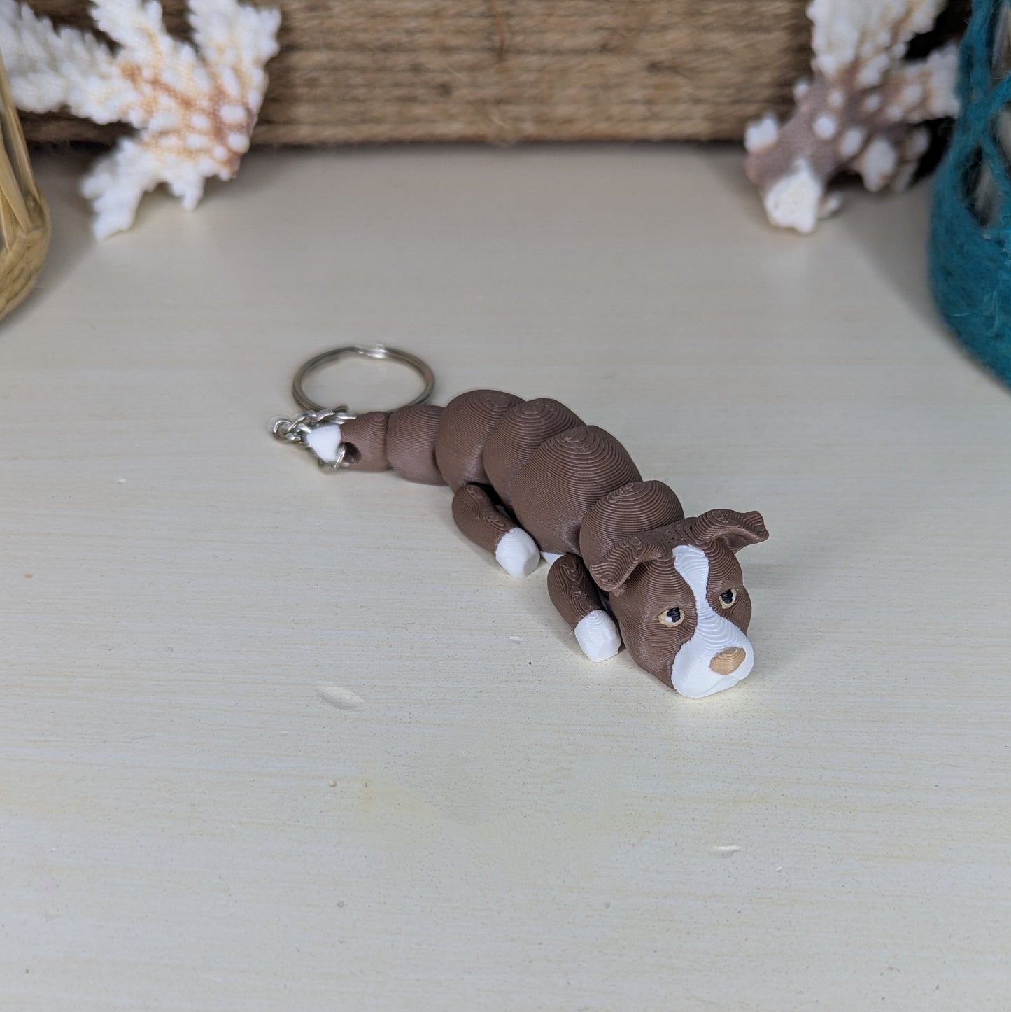 Pitbull Dog Keychain