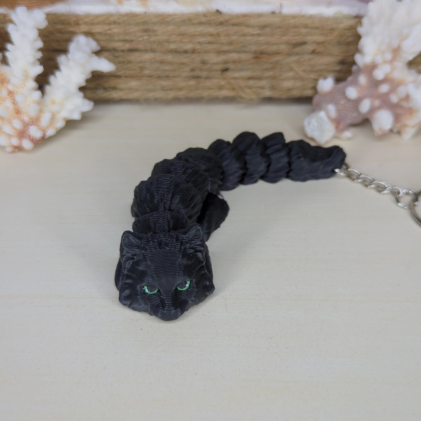 Maine Coon black flexi keychain