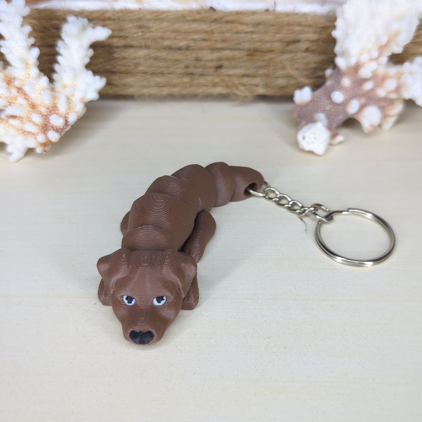 Chocolate lab flexi keychain