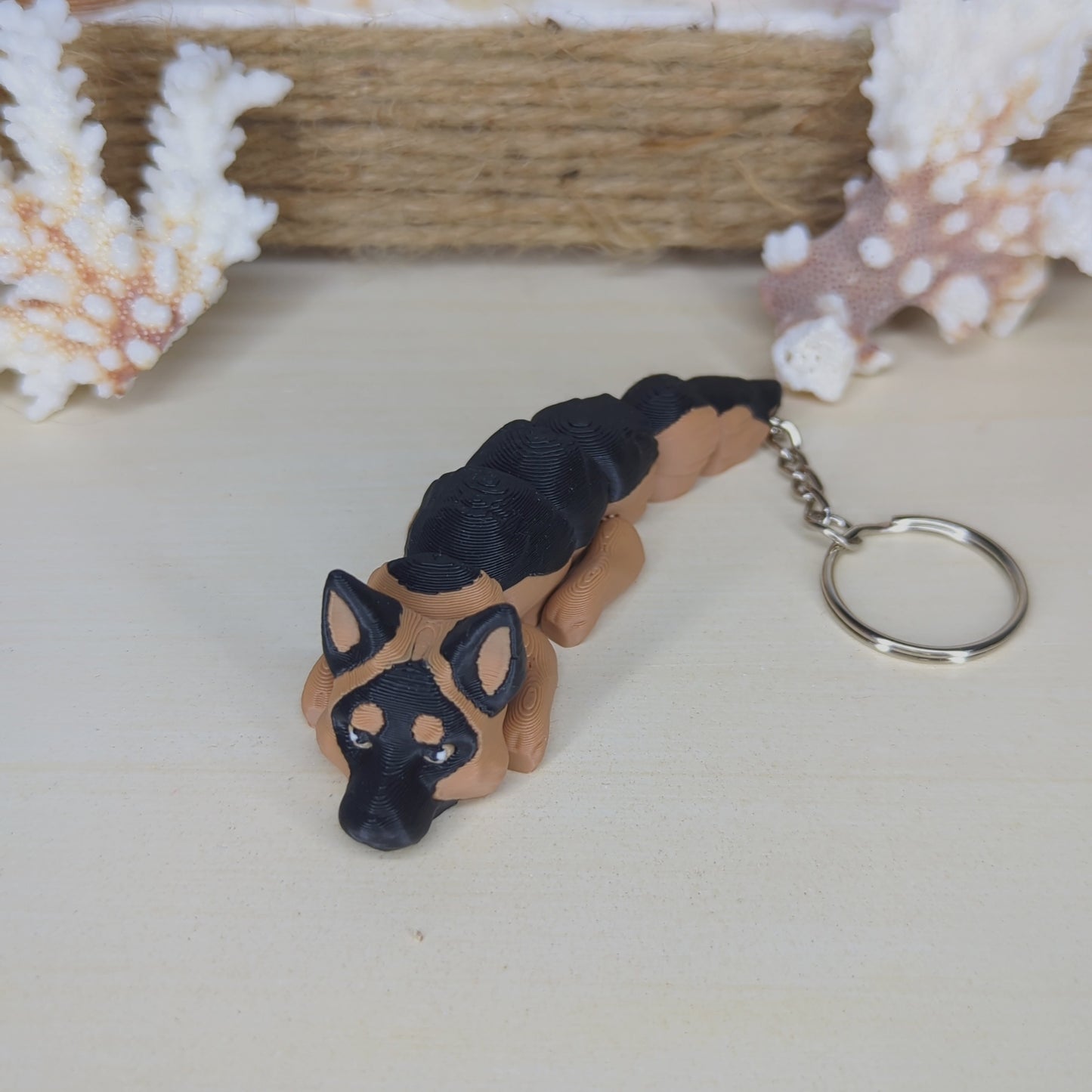 German Shepherd flexi keychain