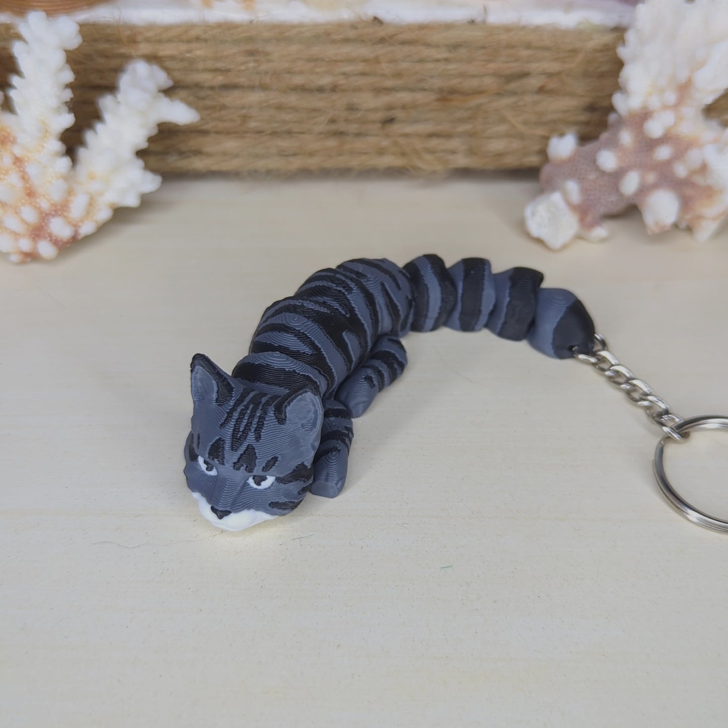 Tabby Gray flexi keychain