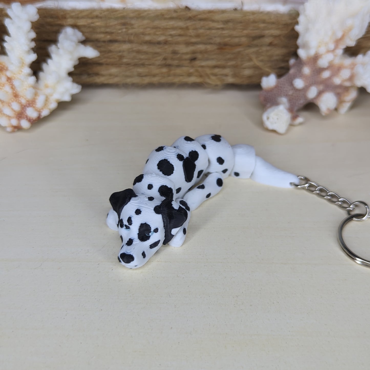 Dalmatian flexi keychain