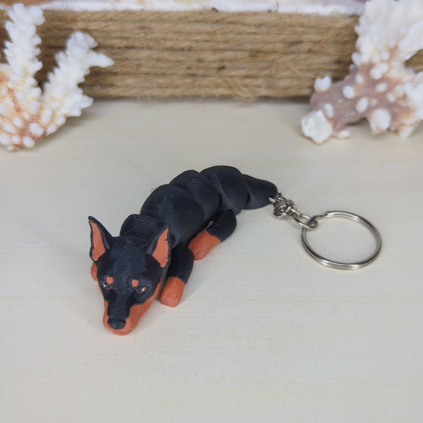 Doberman flexi keychain