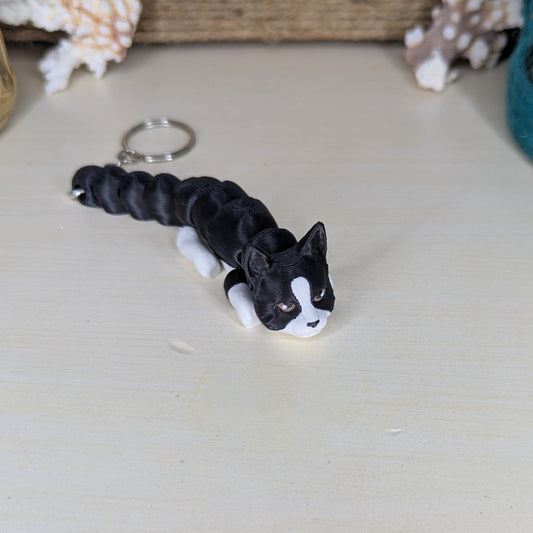 Tuxedo Cat Keychain