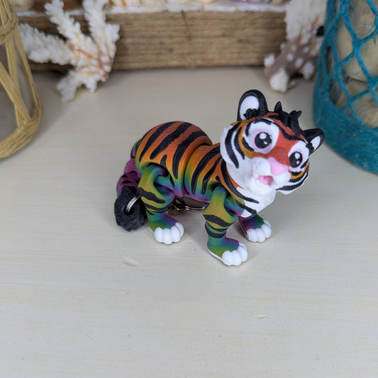 Rainbow Tiger Keychain