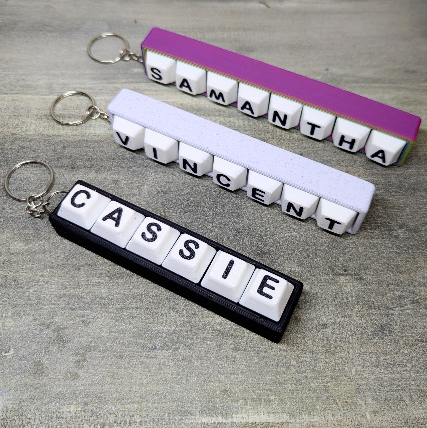 6+ Letter Customized Name Clicker Keychain