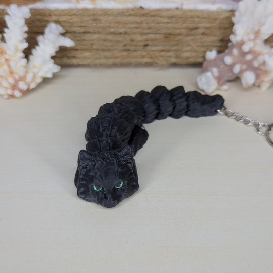 Maine Coon black flexi keychain
