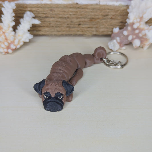 Pug flexi keychain