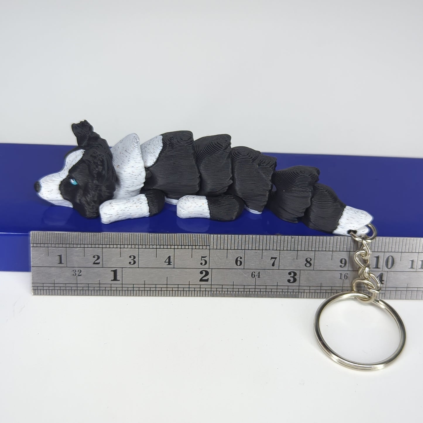 Border collie flexi keychain